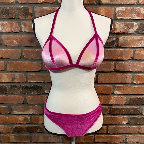 velvet push up bikini